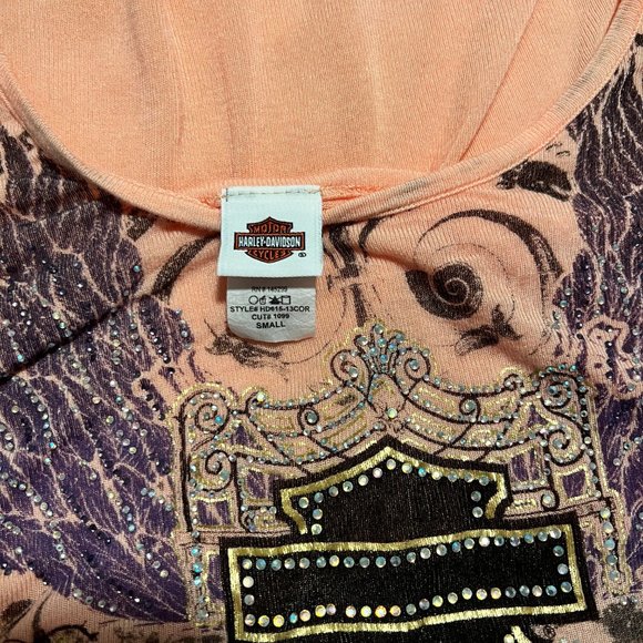 Harley Davidson Bling Cold Shoulder Top - Picture 3 of 5